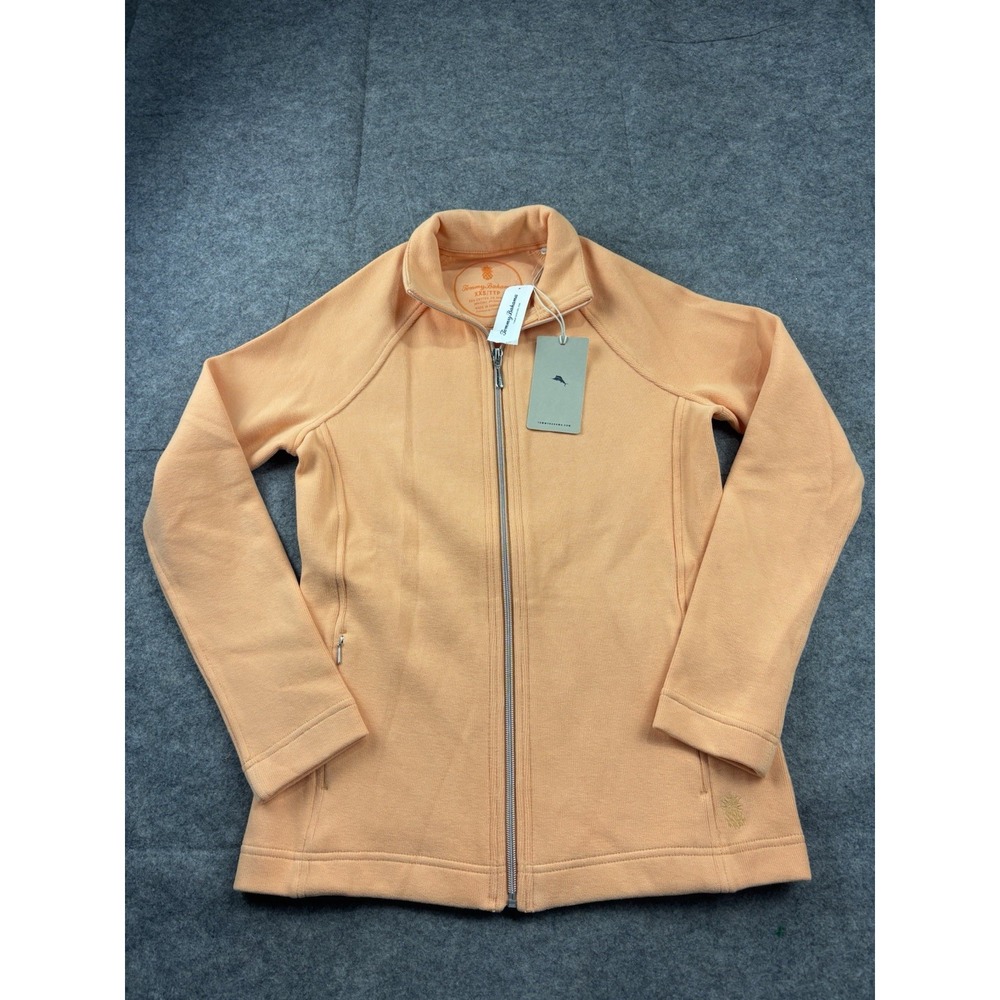 Tommy Bahama Women's‎ XXS Aruba Full Zip Up Jacket Orange Cozy Cotton Athletic